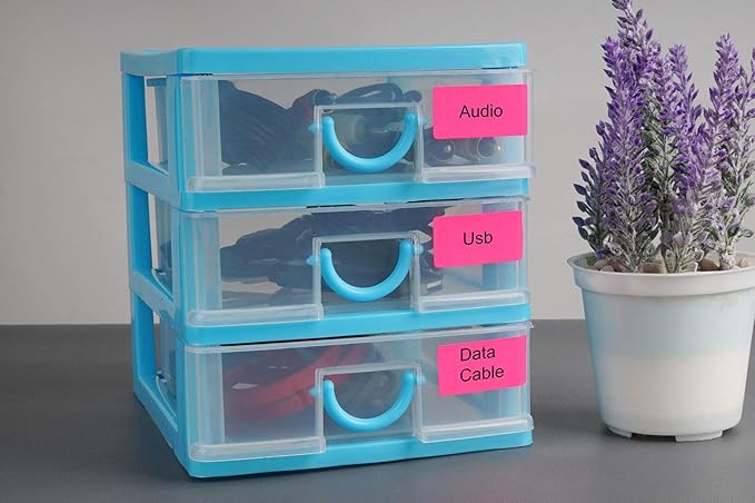 Royal Green Rectangular Colored Tag Stickers in Neon Pink (40mm x 19mm) 1.57 inch x 0.75-2000 Pack