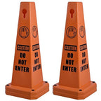 OrangeStar Do Not Enter Cones 4-Pack, 26.5" Large 4-Sided No Entry Message Safety Cones with Heavy Rubber Base for Indoor Outdoor Use, Traffic Control, Security, Warehouse Safety