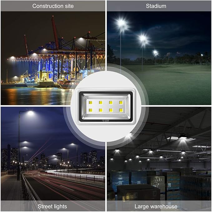 400W LED Flood Light Outdoor,2400W Equivalent 40000LM 6000K Daylight White Super Bright FloodLight with Plug,85-285V IP66 Waterproof Commercial Lighting for Fields,Counts,Arena,Stadium