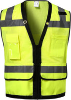 Reflective Safety Vest,Heavy Duty Class 2 Hi Vis Vest-Ansi/Isea Standard,Construction Work Safety Vest(Lime,2XL)