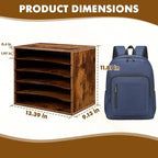 EMERIT Paper Organzier Wood Desktop Organizer Storage Letter Tray File Sorter with Adjustable Shelves for Home Office