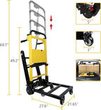 Electric Stair Climbing Dolly, Heavy Duty, Powered Stair Climber Dolly Cart with 6 Wheels Motor Powered for Furniture Logistics Warehouse, Black & Yellow, 200W