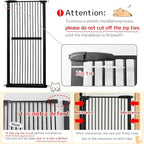 Lumizone Extra Tall Cat Gate 61.02" High Pressure Mounted Extra Wide 59.25"-63.38" (17Sizes) 1.37" Gap No Drilling Auto-Close Tall Pet Gate for Dogs (Black, 59.25"-63.38" W)