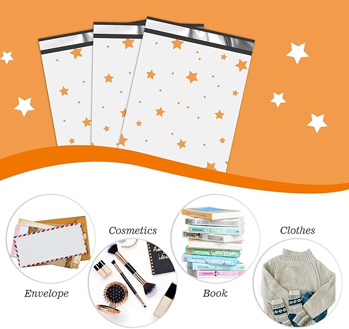 Thank You Poly Mailers 10x13 Inch 25 Pcs - Pentagram printed Shipping Bags, 2.4mil Thickness, Waterproof and Tear Resistant Mailing Envelopes, Self-Sealing Packaging Bags for Small Business