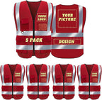 BeautyWill Custom Safety Vest Logo Class 2 High Visibility Reflevtive Vest Outdoor Protective Workwear