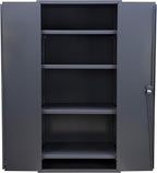 Jamco Extra Heavy Duty Steel Storage Cabinet with Solid Lockable Doors, 14-Gauge All-Welded Metal Cabinet, 4 Adjustable Shelves, 7,200 lbs Capacity, 24" D x 36" W x 74" H, Gray