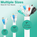 Dog and Cat Cord Protector 25ft - 1/2inch, Flexible Cable Sleeve for Easy Cord Management, Protects Cables from Pets Chewing, Ideal for USB, Power, Audio and Video Cords - White