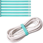 Wrap-It Storage Cinch Straps - 12" (6-Pack) Turquoise - Reusable Cable Organizer and Home Office Organizer Cord Wraps for Appliances