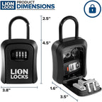 Lion Locks Lock Box for Keys, 6 Pack Black - Secure Key Safe Solution with Combination Lock for Homes, Real Estate, Businesses, Gyms, Schools