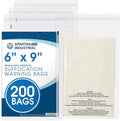 Spartan Industrial - 6” X 9” (200 Count) Self Seal Clear Poly Bags with Suffocation Warning for Packaging, T Shirts & Shipping- Resealable Glue