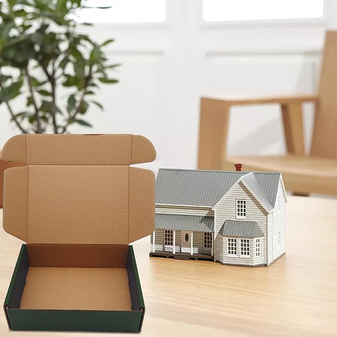 25 Pack Corrugated Packaging Box Mailers Shipping, Green Recyclable Cardboard Small Gift Mailer Boxes for Shipping Packaging Craft Gifts Giving Products, Green (7.2 x 5.2 x 2 Inch)