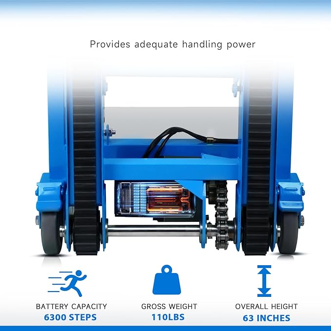 Electric Stair Climbing Dolly, 1250W Electric Stair Climbing Hand Truck, 900lbs Max Load Capacity, 3 Mode Folding Stair Climber Hand Trucks with Telescopic Handle for Moving Furniture (Blue+Black)