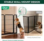 FXW Dog Gate Extra Wide Designed for Indoor Use, Adjustable Width Up to 111-inch Wide (32" H 4 Wire Panels for Small and Medium Dogs), Black