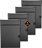 KINGFOM PU Leather Hardboard Office Clipboard, Magnetic Clip A4 Letter Size Clip Boards with Pen Holder for Nurses, Students, Teacher Black 4 Pack