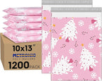 Metronic Christmas Poly Mailers 10x13 Inch 1200 Pack Shipping Bags for Clothes,Self Adhesive Shipping Envelopes for Small Business,Waterproof Mailers Poly Bags for Shipping,Packaging Mailing Bags Pink