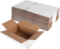Hoikwo 8x5x3 Shipping Boxes Set of 25, White Corrugated Cardboard Box for Small Business for Packaging Mailing