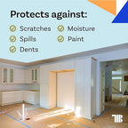 Floor Protection Paper, 36 inch x 166 ft Roll, Made in USA, 69# Brown Rosin Masking Paper Roll, 100% Recycled, Thick Floor Covering for Painting, Moving, and Construction