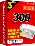CAREGY Thermal Laminating Pouches, 300 Pack Laminating Sheets, 3 Mil, 9 x 11.5 Inches Lamination Sheet Paper for Laminator, Clear, Letter Size, Office and School Supplies