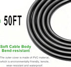 Extension Cord 50 Ft-2 Prong Outdoor Extension Cord,16AWG 13A 1625W Waterproof Extension Cable for Garden, Lawn, Outdoor Power Tools（Black）