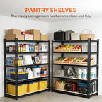 5 Tier Garage Shelving, Adjustable Heavy Duty Garage Shelves,Metal Storage Shelves Unit for Basement,Warehouse,Pantry Kitchen