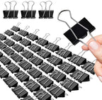 Black Binder Clips, 72 Pack, Non-Standard 41mm, 1.6 Inch, Large Clips, Capacity 0.66 Inch, Paper Clips, Office Clips, Office and School Supplies