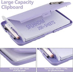 SFLHHDM Clipboard with Storage, Clip Boards 8.5x11, Plastic Clipboard with Pen Holder, Purple Clipboards, Clip Board Folder for Women Teachers Work, School & Office Supplies