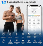 GE Smart Scale for Body Weight BMI Fat Muscle Mass with 14 Body Composition Metrics & All-in-one LCD Display, Digital Bathroom Weight Monitor Bluetooth with App, Accurate Weighing Machine 400lb Blue