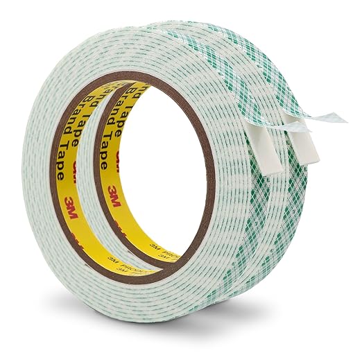 Double Sided Foam Tape 0.5" x 10Ft 2 Pack White Double Coated Urethane Adhesion Polyurethane Tape for Bonding Attaching Mounting Interior Signage Nameplates DIY Card