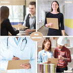 Sherr 15 Pcs Clipboard 9 x 13 Inch Large Landscape Clipboards with Low Profile Clip Brown Wooden Horizontal Clipboard Layout for School Classroom Office Drawing Sketching Art Back to School Supplies
