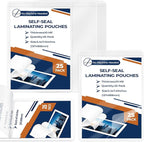 25 Pack 10 Mil 5"x7" Self Sealing Laminating Pouches Self Adhesive Lamination Pouches Clear Laminate Sheets for Photos Office School(No Heat Laminating Sheets & No Laminator Machine Need)
