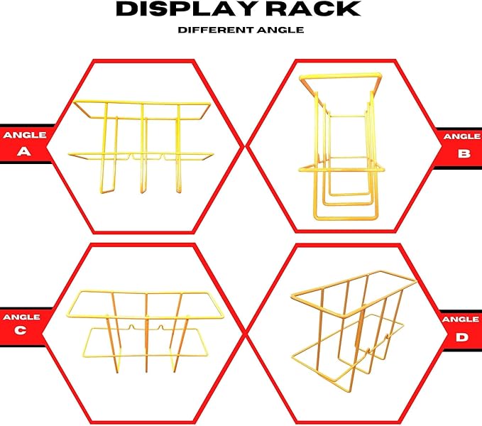 Performore 2 Pack Binder Display Rack, SDS/MSDS Wire Wall Mount Rack with Mounting Hardware, Bright Yellow Wire-Coated