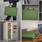 Fireproof File Organizer,Fireproof Document Box with Lock,Large 13 Pocket Expanding File Folder,Hard-Shell Portable Safe Storage for Letter/Legal Document,Laptop,Valuables-Green