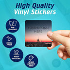 100 Custom Vinyl Stickers - Upload Your own Image, Text, Design, Logo - Personalized Logo Labels for Handmade, Packaging, Bottle, Jars, Candle, Brand Stickers (City, 2x2 Square)