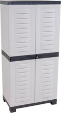 Sunnydaze Lockable Storage Cabinet - Indoor or Garage Storage Cabinet with 3 Adjustable Shelves - 48.75" H - Garage, Office, Home, Laundry Room - Gray