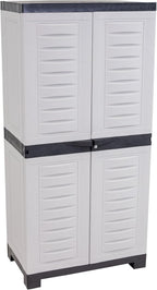 Sunnydaze Lockable Storage Cabinet - Indoor or Garage Storage Cabinet with 3 Adjustable Shelves - 48.75" H - Garage, Office, Home, Laundry Room - Gray