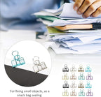 16 Pcs Hollow Binder Clips - 8 Colors Skeleton Design Paper Clamps for Office School Home Use, Organize Documents Files Notes(M,1.3x1.5in)