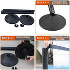 6 Pack Black Crowd Control Stanchions with 10FT Retractable Belts, Rubber Base Posts for Event Queue and Crowd Management
