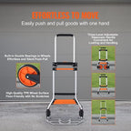 VEVOR Folding Hand Truck and Dolly, 275 Lbs Capacity, Aluminum Foldable Cart, Heavy-Duty Luggage Trolley Cart with Telescoping Handle and PP+TPR Wheels for Home, Office, Shopping, Travel
