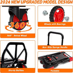 2-in-1 Folding Hand Truck with Folding Basket,Hand Truck with Retractable Handle, 330LBS Capacity Heavy Duty Hand Dolly, Dolly Cart with Wheels for Luggage/Moving/Travel