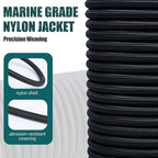 Strong and Durable Bungee Cord - 3/8" x 50ft Elastic Cord, Kayak Stretch String Rope, Bungee Shock Cords for Repairing Tent Poles, DIY, Tie Downs, Black