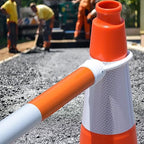 Fluorescent Orange PVC Traffic Cones, Heavy-Duty Black Base Garage Parking Lot Cones Structurally Stable Weatherproof Road Construction Safety Cones (8, Orange, 28" Large)