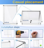 SWANCROWN Enclosed Bulletin Board Dry Erase Noticeboard Lockable Display Boards White with Aluminium Frame 20x14inch(2xA4)