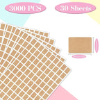 Starboling Color Coding Labels,3000 PCS 1/2" x 3/4" Kraft Paper Rectangular Label,for Garage Sale,Price Tags,File Folder Tabs（Dark）