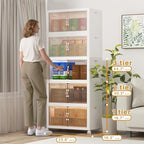 Extra Large Stackable Storage Bins with Lids & Wheels, Foldable Plastic Storage Bins (White, 360QT-120QT/30GAL*3Pack)