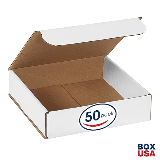 Box USA BM882 8"L x 8"W x 2"H, White (Pack of 50)