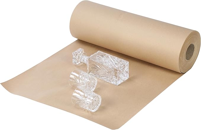 The Boxery Kraft/Brown Kraft Paper Roll, 18” x 10,800” (900’)-40lb. Thickness-Brown Wrapping Paper, Natural Kraft Packing Paper, Void Fill, Arts/Crafts, Bulletin Boards, Gift Wrapping