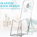 Yookeer 20 Pieces Brochure Holder Stand Acrylic Pamphlet Holder 4x7.9 Inches Wall Mount/countertop Clear Plastic Trifold Rack Display Stand for Vendors, Brochure, Trifold, Magazine, Pamphlet, Booklets