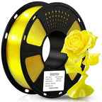 GEEETECH 3D Printer Silk PLA Filament 1.75mm Yellow, Shiny 3D Filament 1kg (2.2lbs) 1 Spool, Dimensional Accuracy +/- 0.02 mm, Yellow