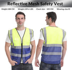 BeautyWill Custom Safety Vest Logo Class 2 High Visibility Reflevtive Vest Outdoor Protective Workwear
