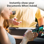 Car Registration and Insurance Holder, Leather Car Glove Box Organizer, Cool Car Accessories for ID, Driver's License Cards & Essential Document,business cards,Men&WomenColorful Rose Flower Skull